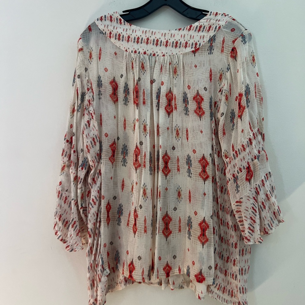 Lucky Brand woman’s Mix print boho top blouse - Picture 9 of 12